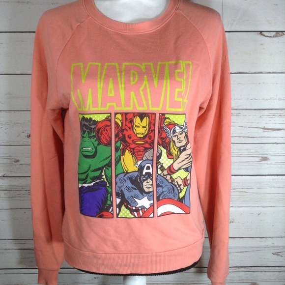 Mighty Fine Tops - 93Mighty Fine Marvel Heroes Pink Graphic Sweatshir